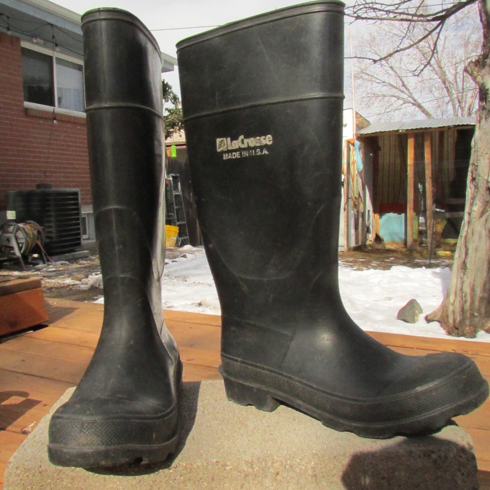 LaCrosse Black Unisex Rubber Boots Vintage